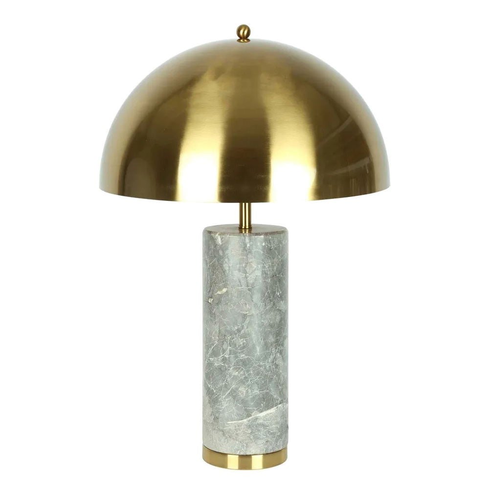 Vasco Metal & Marble Table Lamp, Brass / Grey