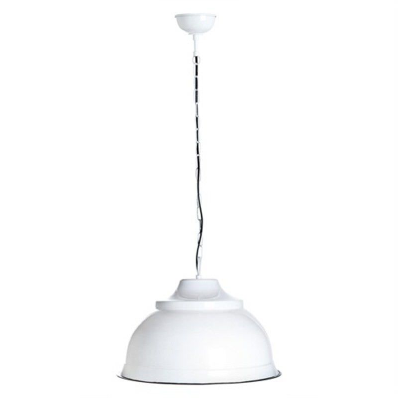 Brasserie Large Enamel Pendant Light - White