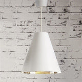 Conrad Metal Pendant Light, White/Silver