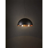 Alfresco Metal Dome Pendant Light, Black / Copper