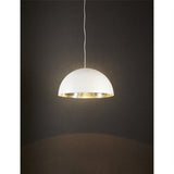 Alfresco Metal Dome Pendant Light, White / Silver