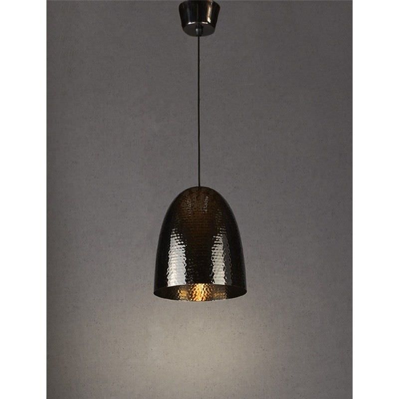 Dolce Hammered Metal Pendant Light, Charcoal