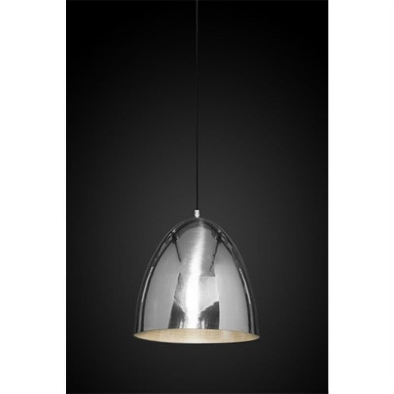 Egg Metal Pendant Light, Silver