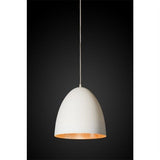 Egg Metal Pendant Light, White/Copper