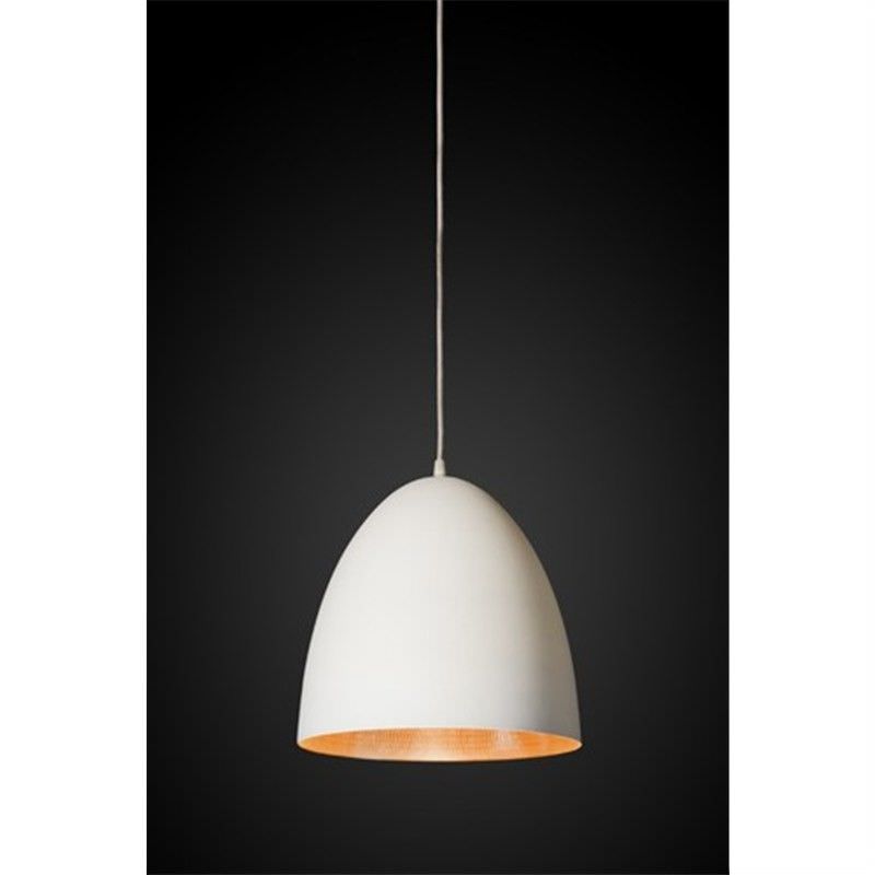 Egg Metal Pendant Light, White/Copper