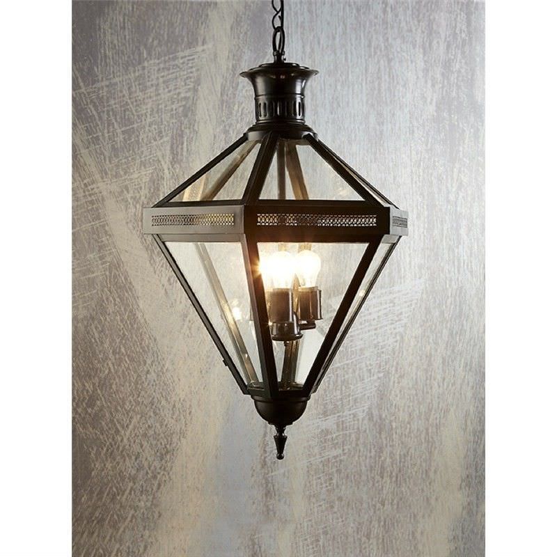 Rockefella Metal & Glass Pendant Light, Bronze