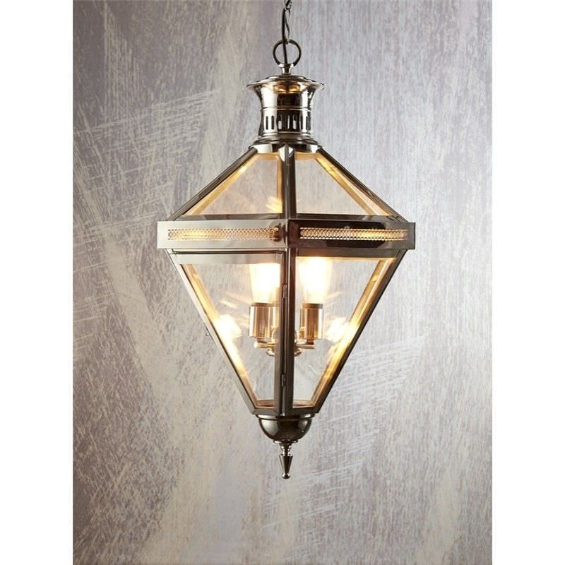 Rockefella Metal & Glass Pendant Light, Silver