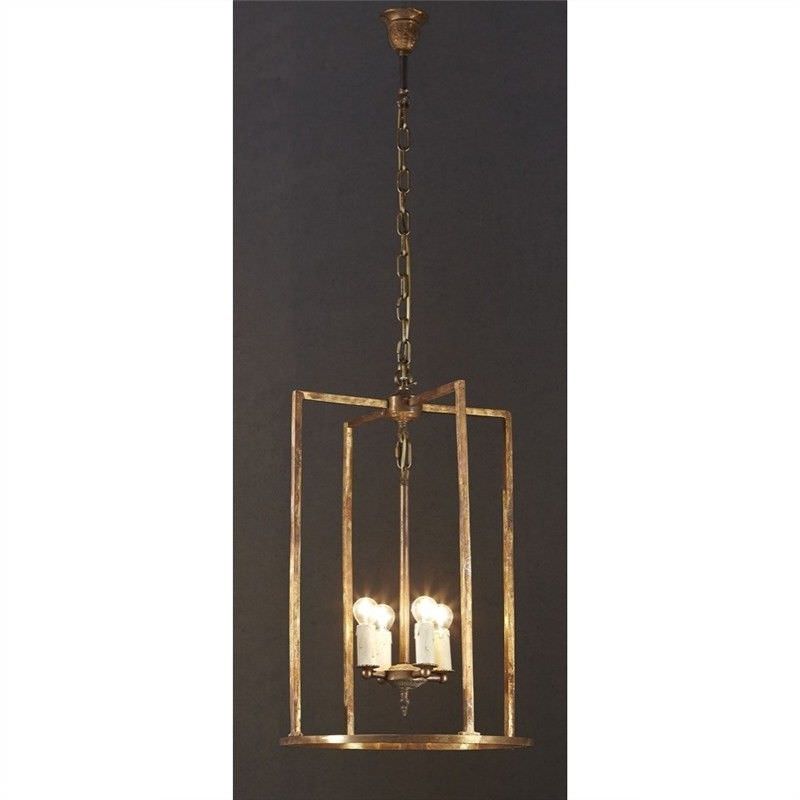 St Palais Rustic Metal Pendant Light, Large