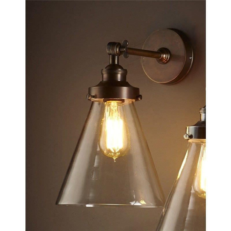 Francis Metal & Glass Wall Light - Antique Brass