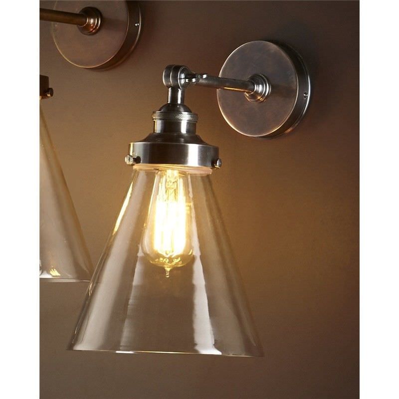 Francis Metal & Glass Wall Light - Antique Silver