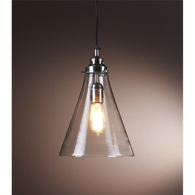 Gadsden Glass Pendant Light, Small, Antique Silver
