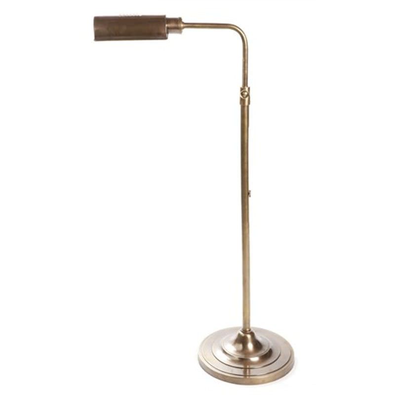 Brooklyn Adjustable Metal Floor Lamp - Antique Brass