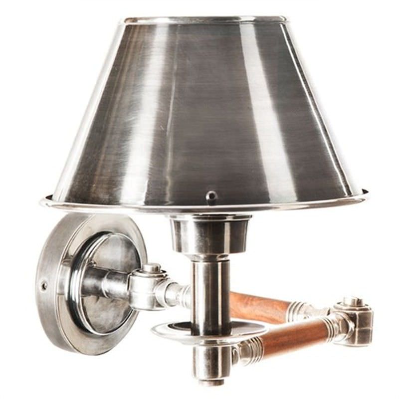 Benton Metal Swing Arm Wall Light - Antique Silver