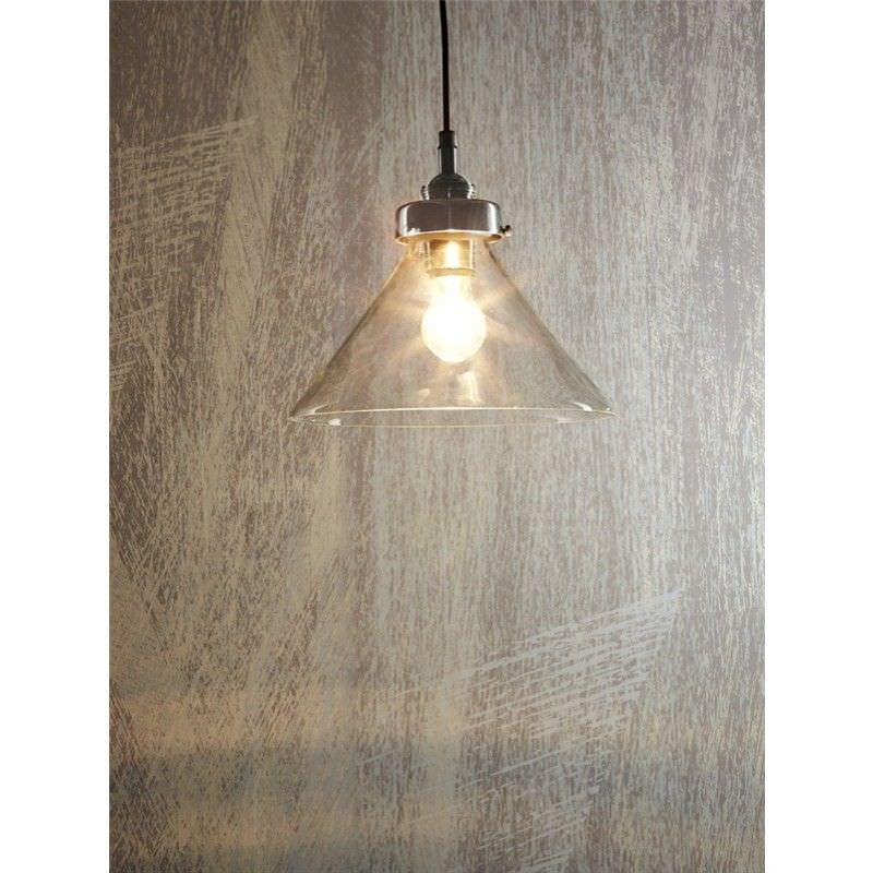 Franklin Glass Pendant Light, Antique Silver