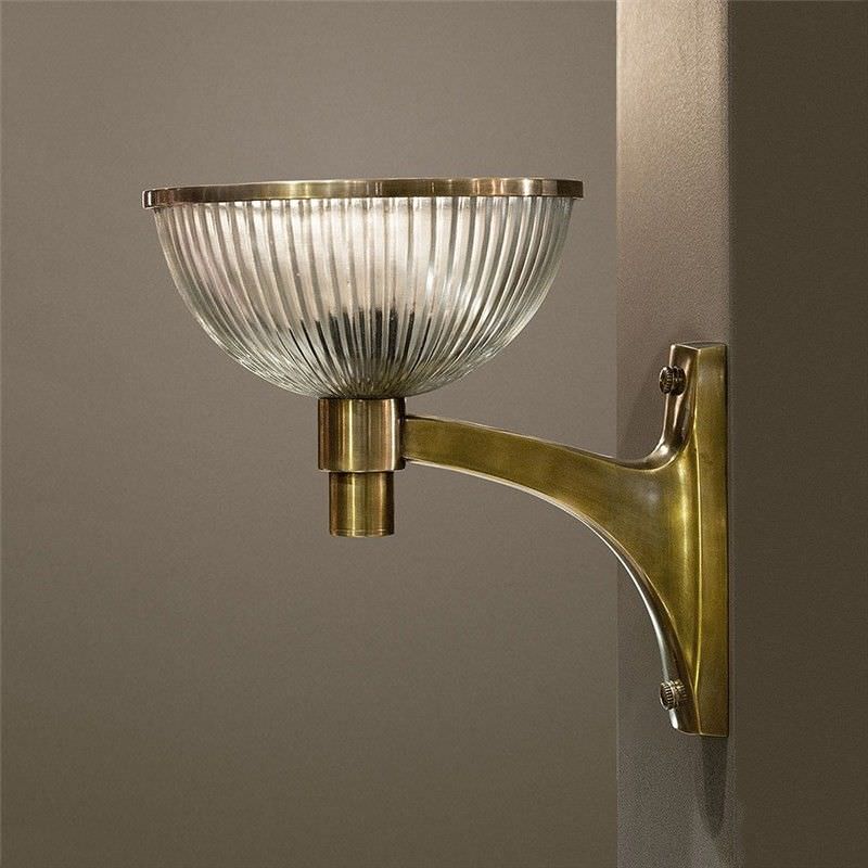 Astor Glass Wall Sconce, Brass