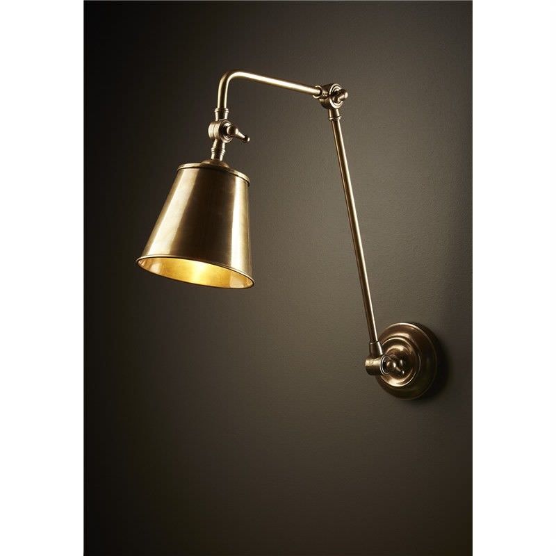 Cromwell Adjustable Metal Wall Lamp - Antique Brass