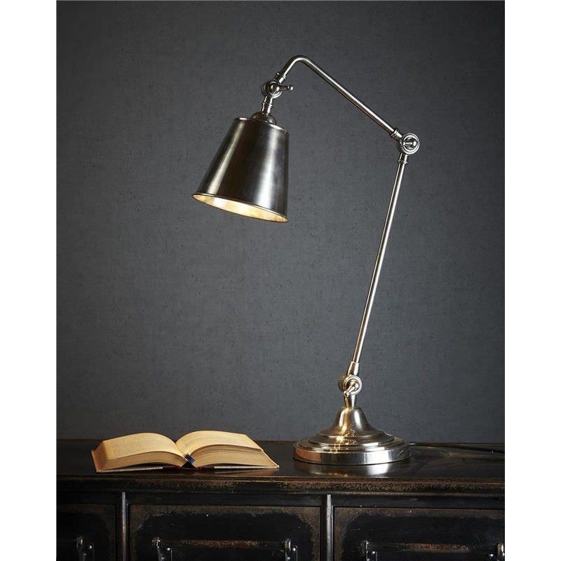 Cuba Metal Adjustable Desk Lamp, Antique Silver