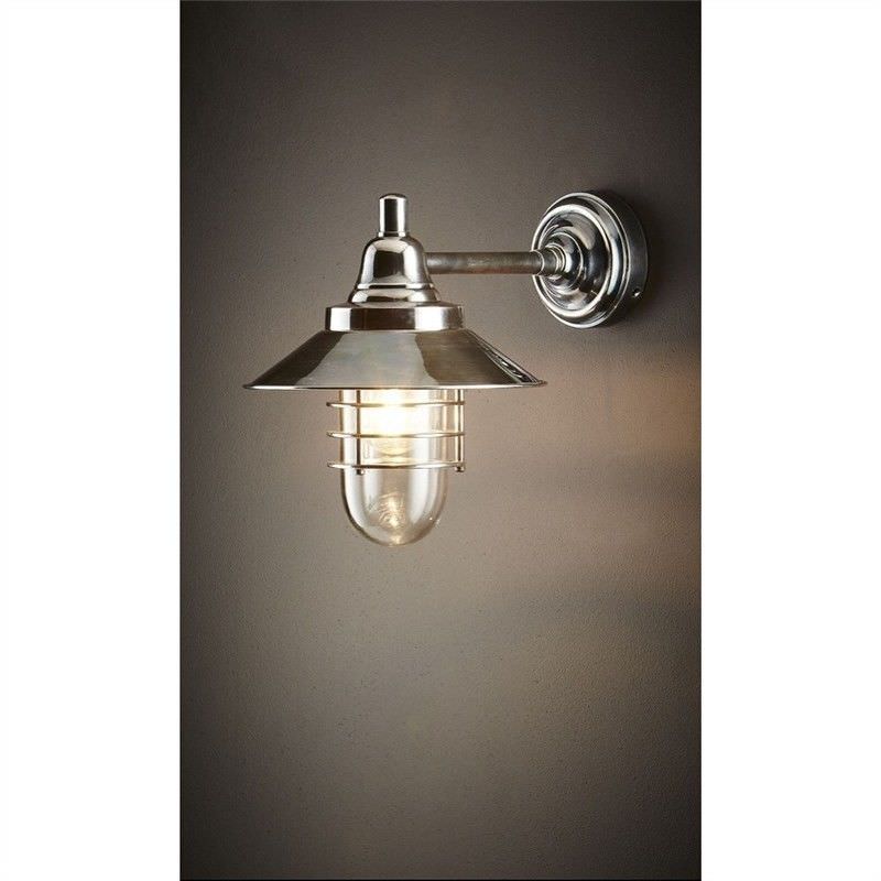Clark Metal Bunker Wall Lamp, Antique Silver