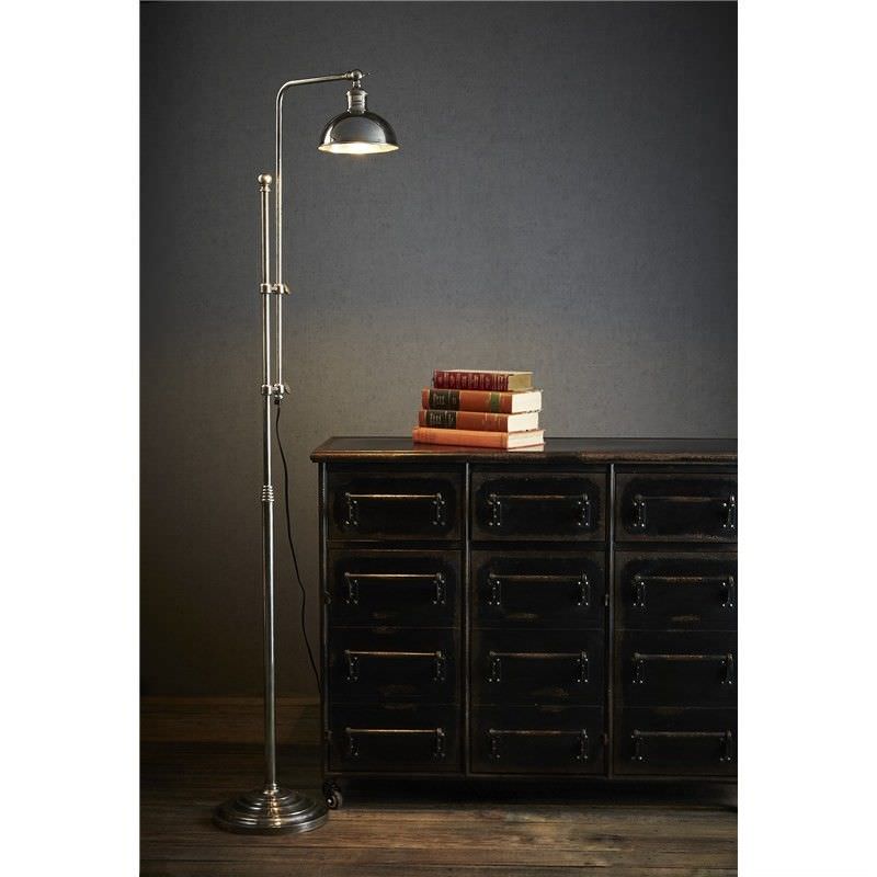 Michigan Metal Floor Lamp - Antique Silver