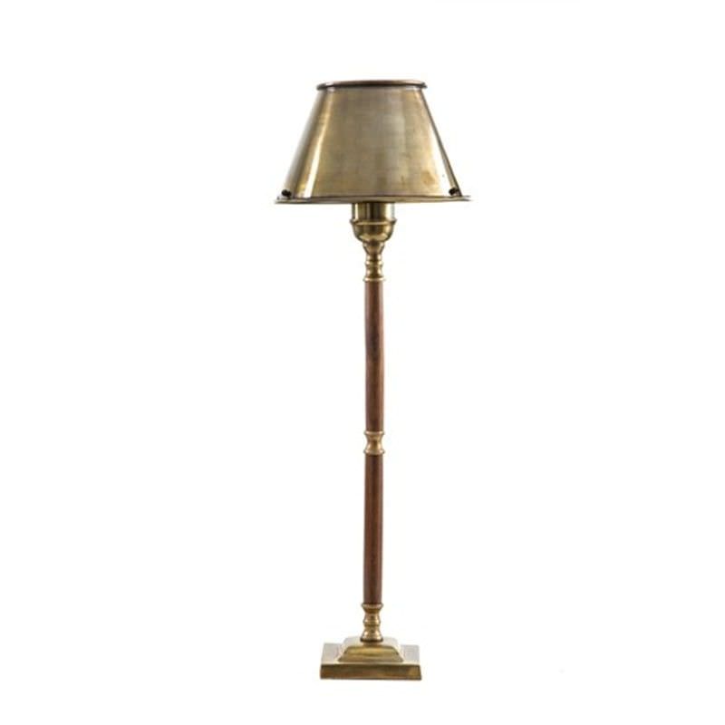 Nantucket Metal & Timber Table Lamp - Natural/Brass
