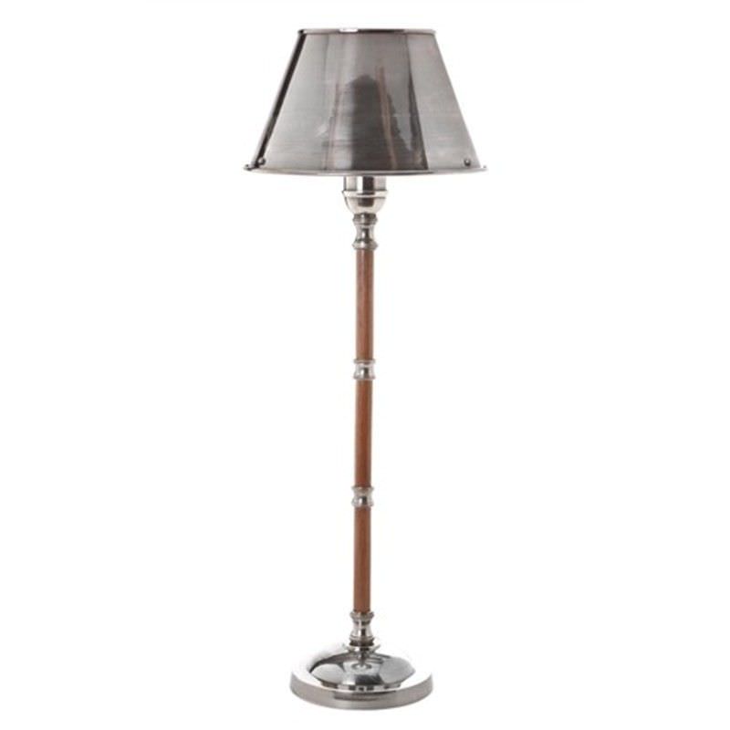 Delaware Metal & Timber Table Lamp - Natural/Antique Silver