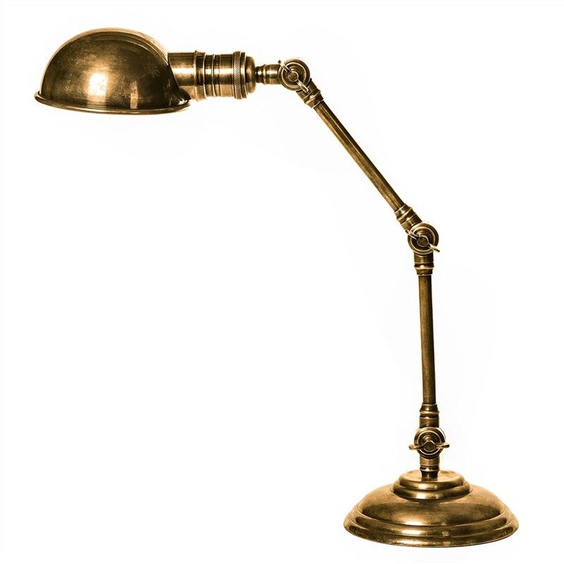 Stamford Dome Adjustable Metal Desk Lamp - Antique Brass