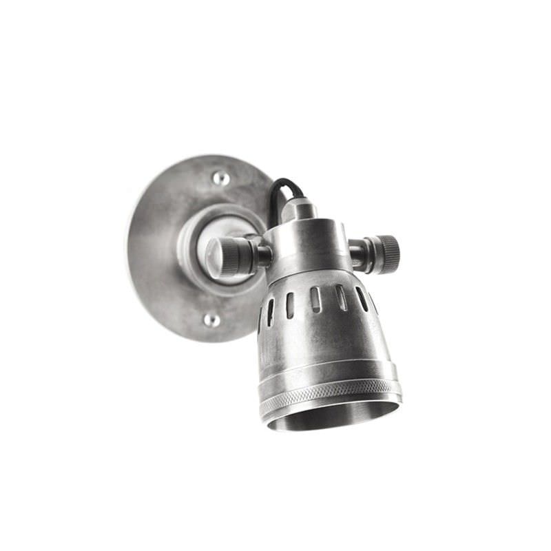 Seattle Metal Short Arm Wall Light, Antique Silver