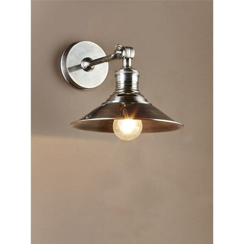 Bristol Metal Wall Light, Antique Silver
