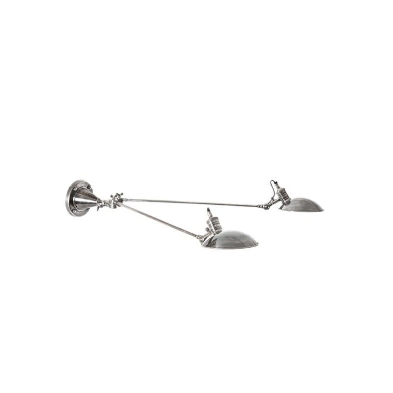 Remington Metal Double Arm Wall Light - Antique Silver