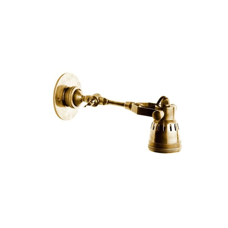 Seattle Metal Long Arm Wall Light, Antique Brass