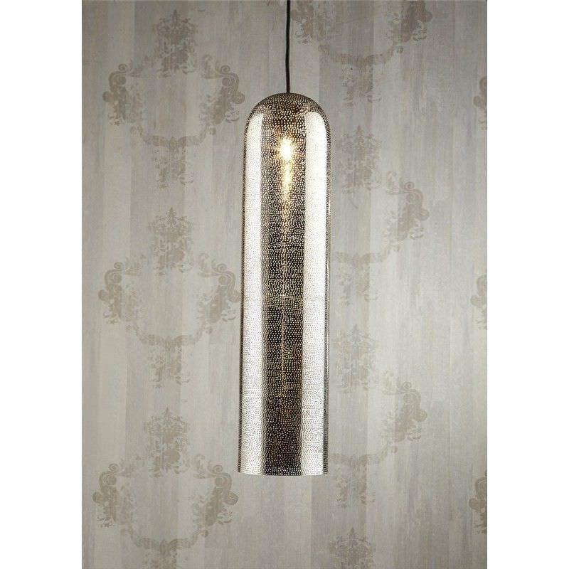 Moroccan Pipe Metal Pendant Light - Silver