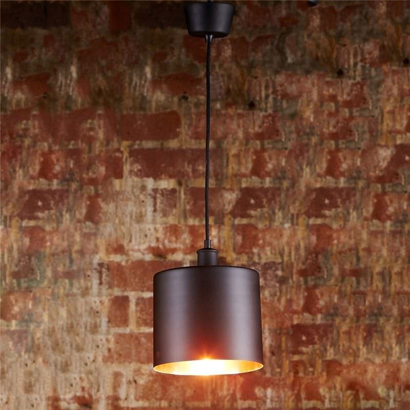 Portofino Metal Pendant Light, Medium, Black / Copper