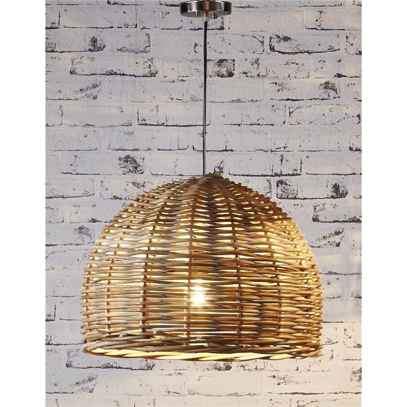 Amos Rattan Pendant Light, Small