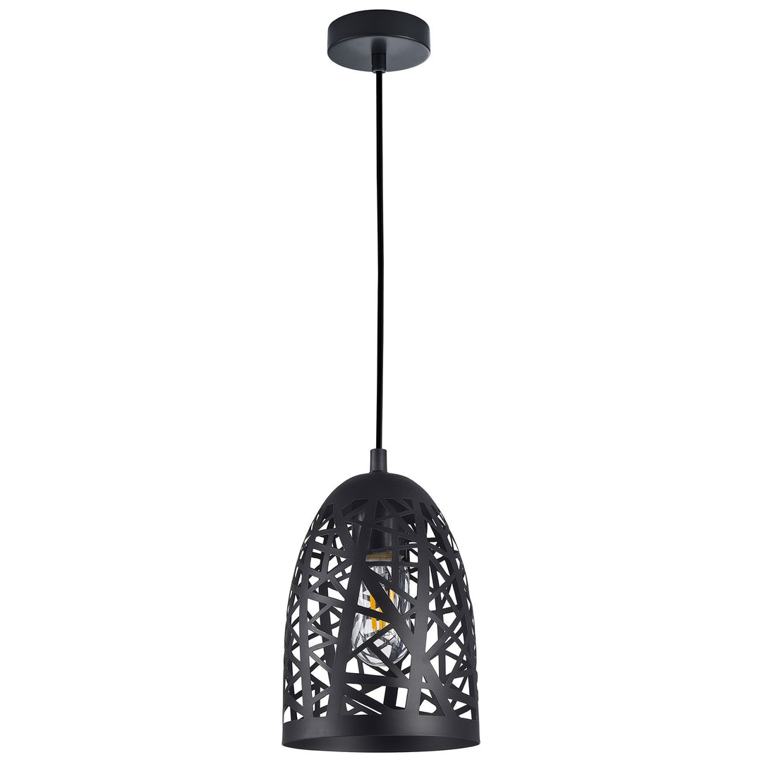 Escama Iron Cage Pendant Light, Black