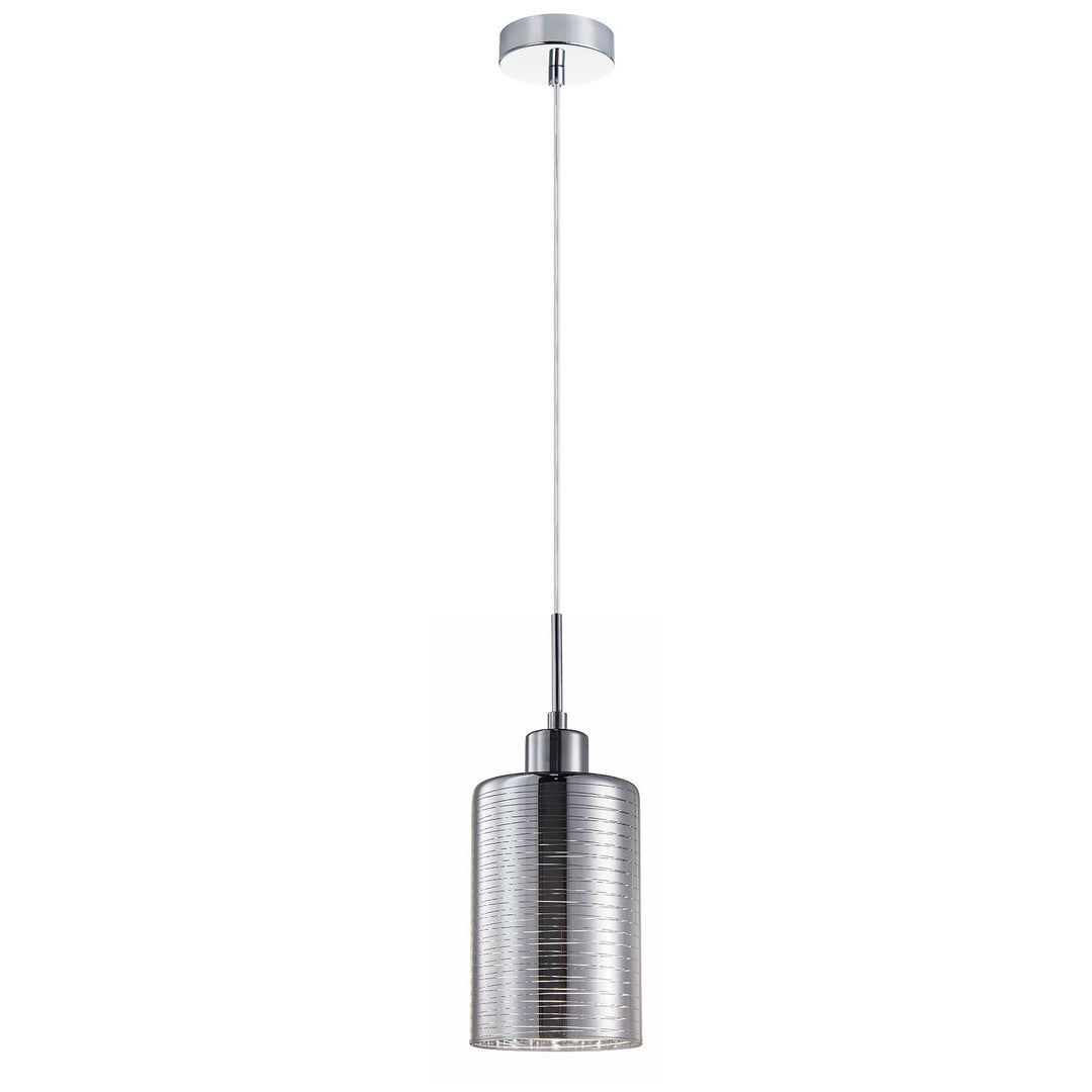 Espejo Glass Pendant Light, Line Effect, Chrome