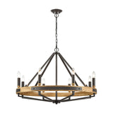 CLA Funale Wood & Iron Candelabra Pendant Light