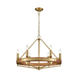 CLA Funale Wood & Iron Candelabra Pendant Light