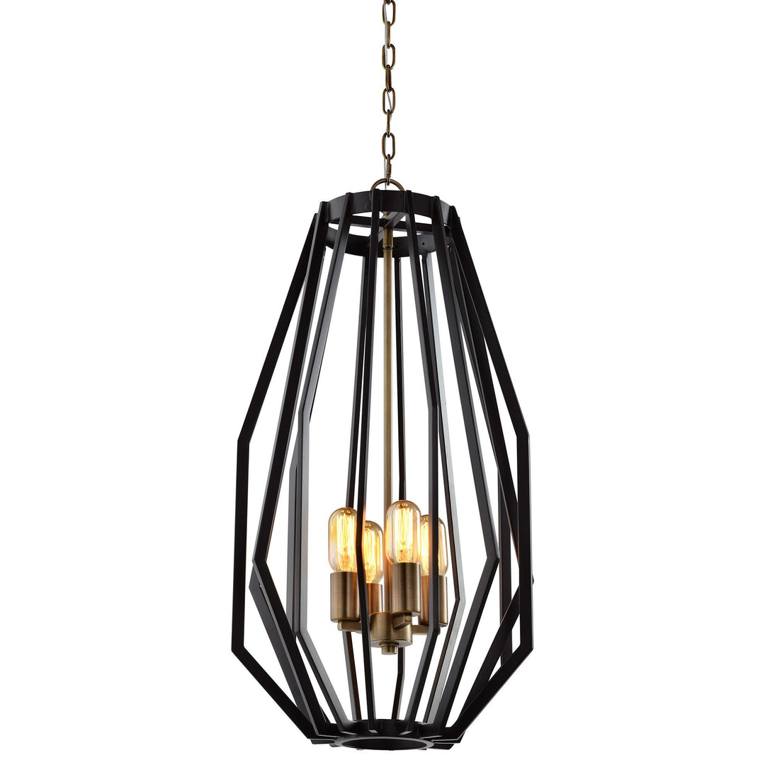 Gamba Metal Frame Pendant Light, Slim, Bronze