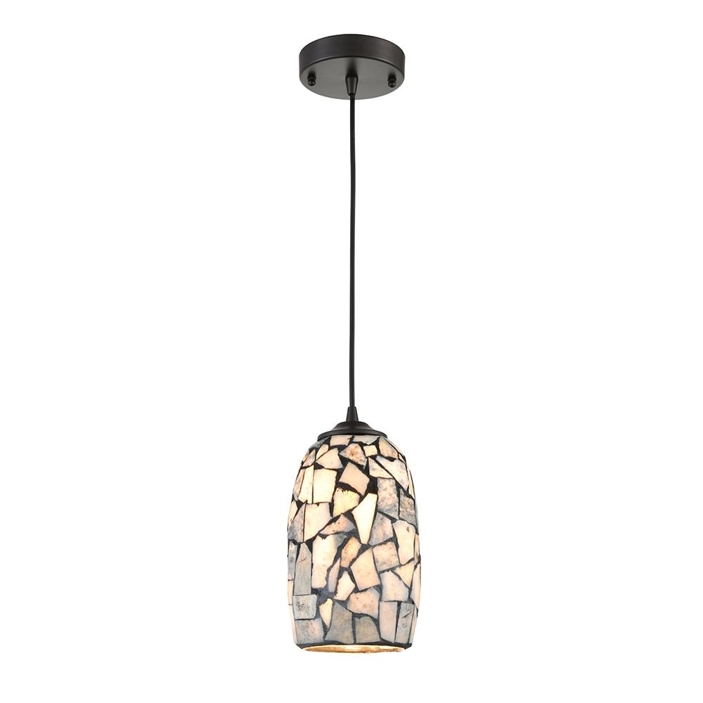 Glaze Stone Mosaic Glass Pendant Light, Dark Stone