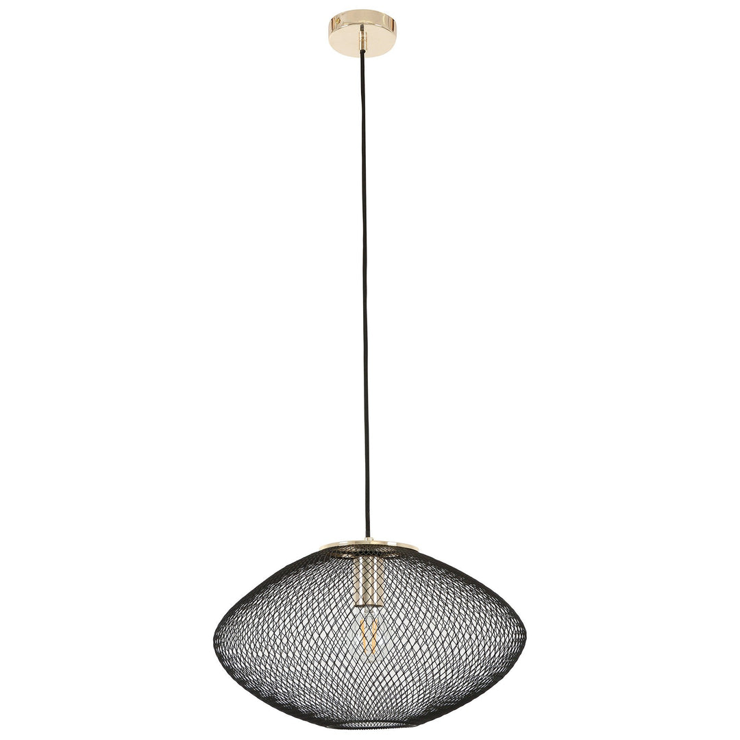 Golpe Stainless Steel Mesh Pendant Light, Small, Black
