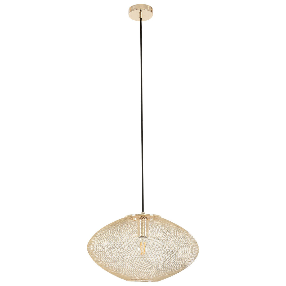 Golpe Stainless Steel Mesh Pendant Light, Small, Champagne Gold