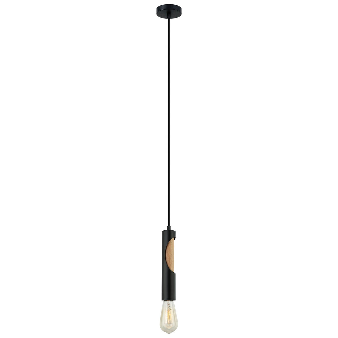 Ida Iron & Wood Pendant Light, Black