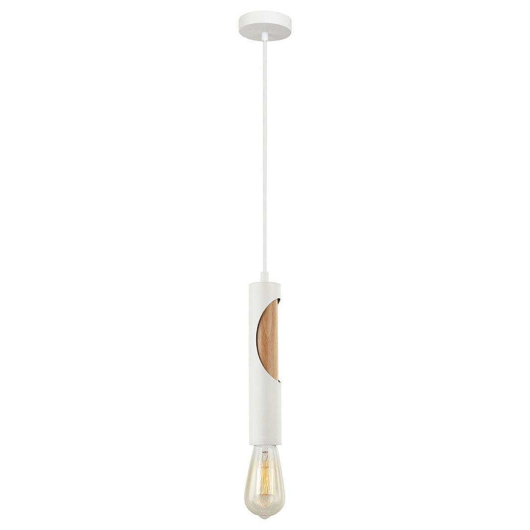 Ida Iron & Wood Pendant Light, White