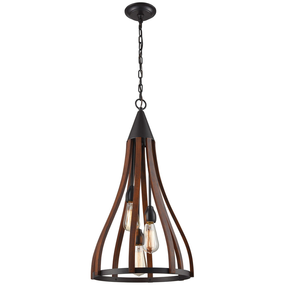 Khaleesi Wooden Frame Pendant Light, Medium