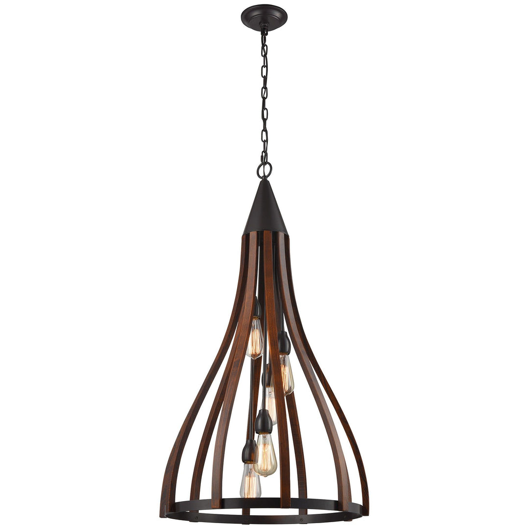 Khaleesi Wooden Frame Pendant Light, Large