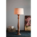 Candela Timber Pillar Base Floor Lamp, Dark Natural