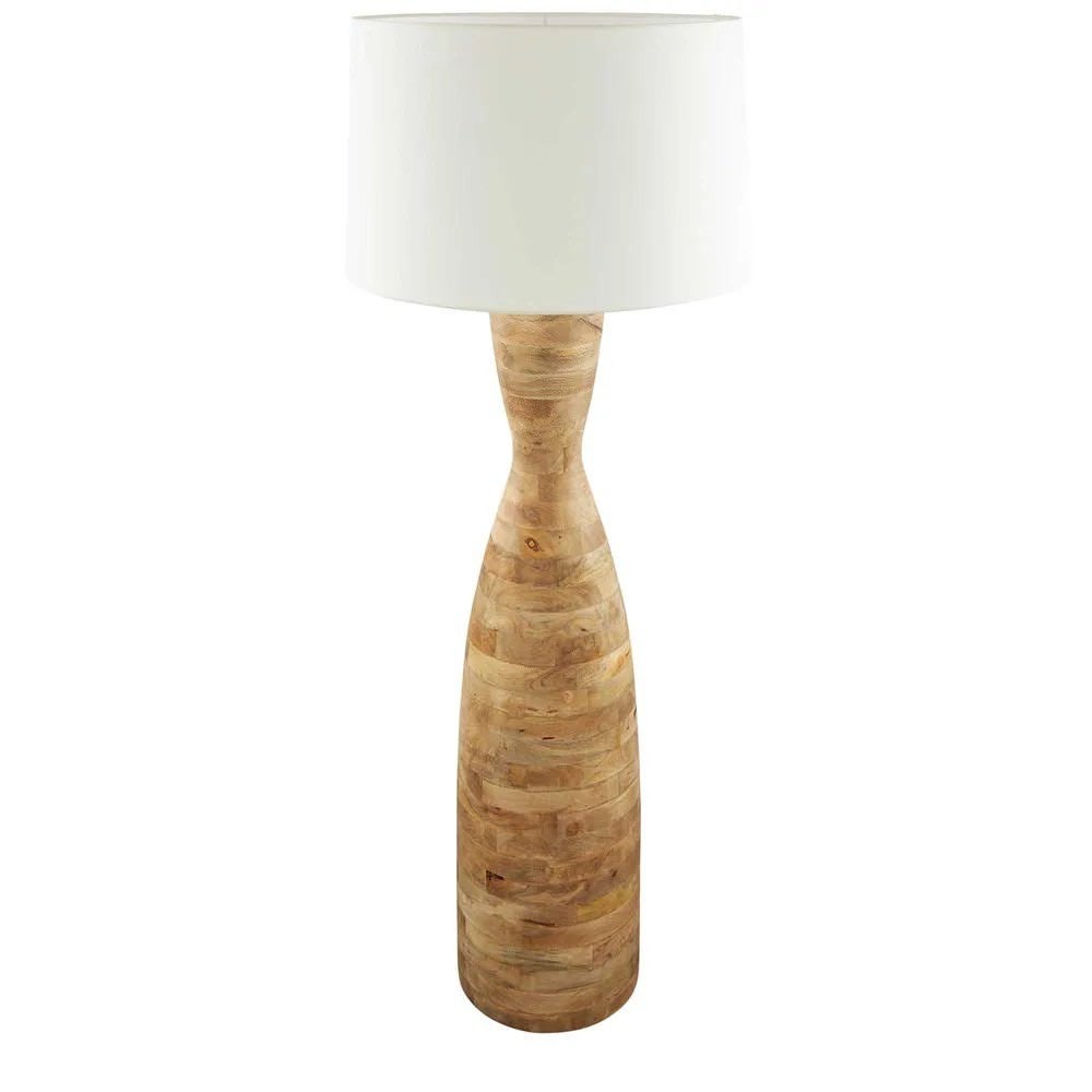 Esraj Mango Wood Base Floor Lamp