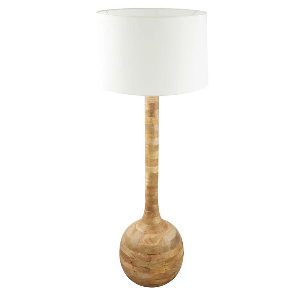 Sitar Mango Wood Base Floor Lamp