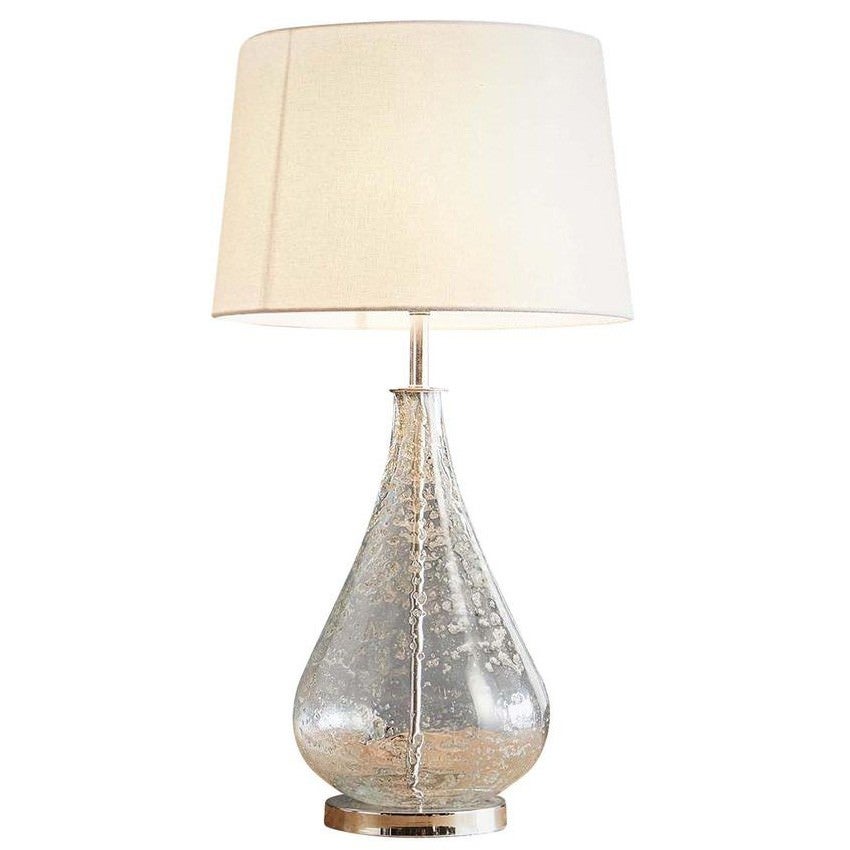 Lustre Glass Table Lamp, Teardrop, Clear