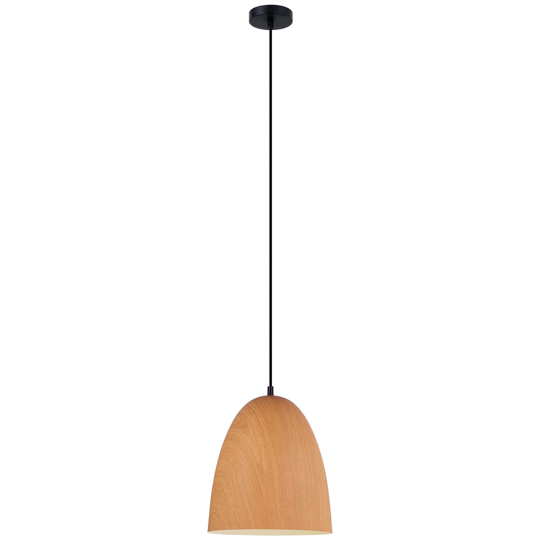 Ligna Metal Pendant Light, Oblong, Golden Oak